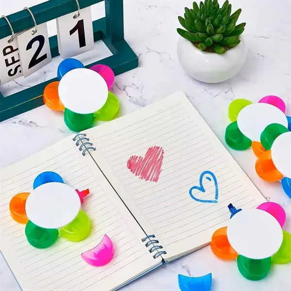 Flower Shape Watercolor Highlighter Pens for School Office