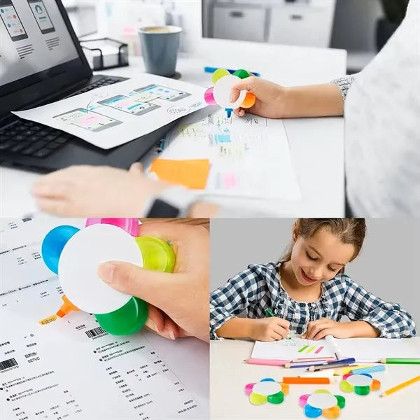 Flower Shape Watercolor Highlighter Pens for School Office