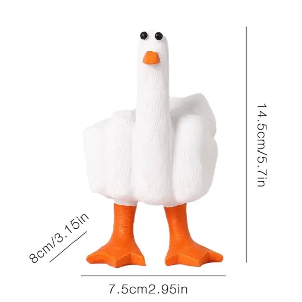 Middle Finger Duck Figurine Statue