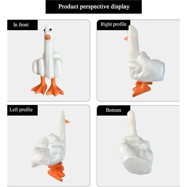 Middle Finger Duck Figurine Statue