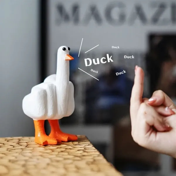 Middle Finger Duck Figurine Statue