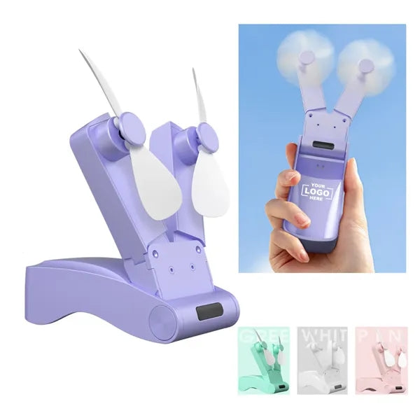 Portable USB Rechargeable Mini Foldable Double Fan