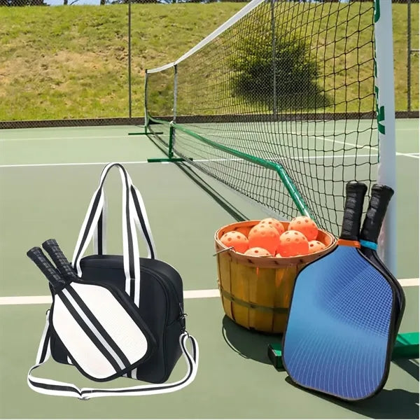 Large Pickleball Tote Bag With Zipper Shoulder Strap