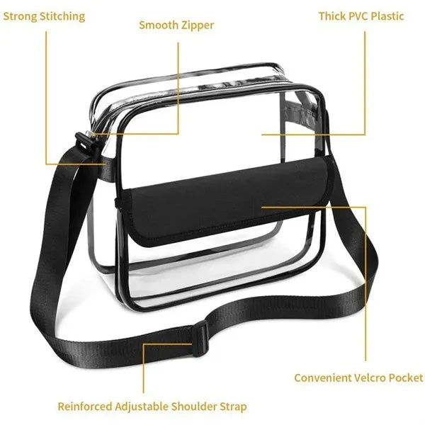 Clear Crossbody Bag Portable Zipper Shoulder