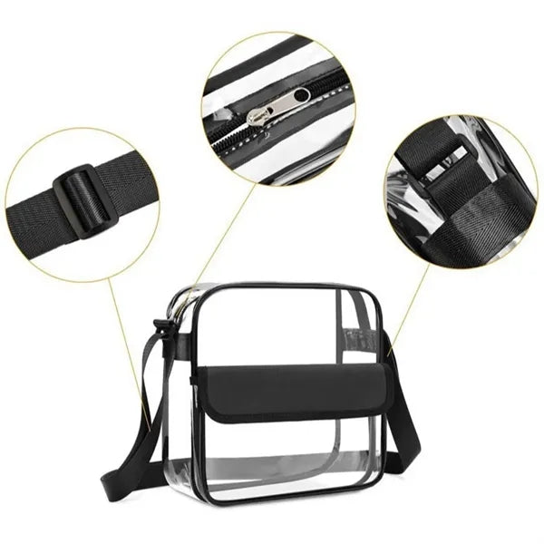 Clear Crossbody Bag Portable Zipper Shoulder