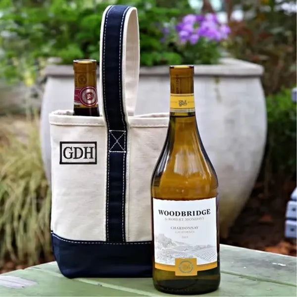 Double Wine Bottle Canvas Tote