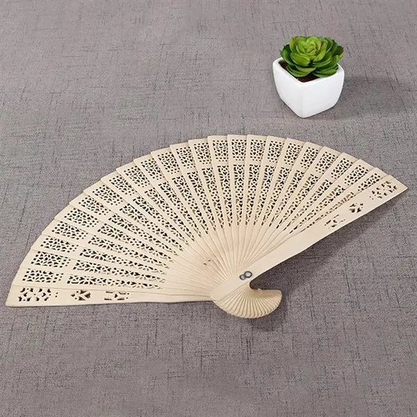 Laser Engraved All Bamboo Fan