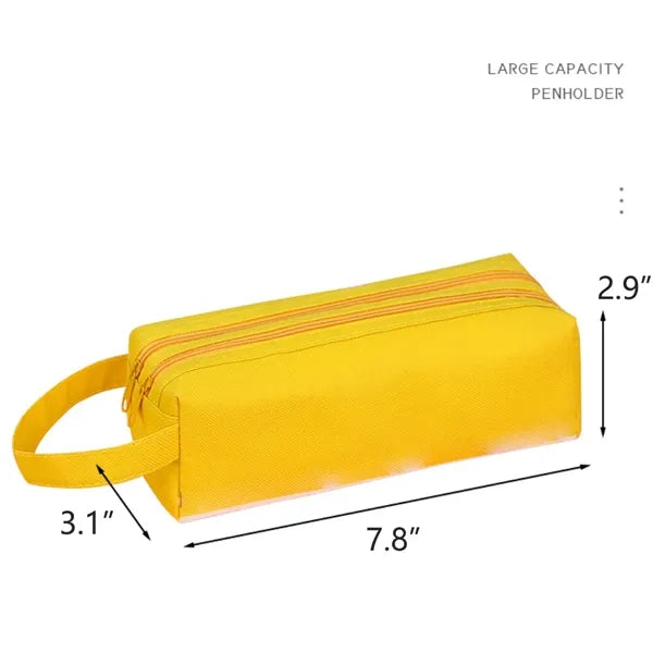 7.8" Portable Oxford Zipper Pencil Case Pen Bag