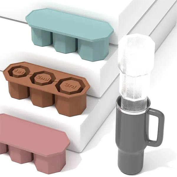 3 In 1 Silicone Hollow Octagonal Ice Mold Tray with Lid