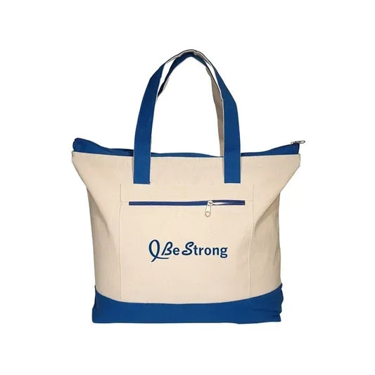 Zippered Cotton Boat Tote Bag