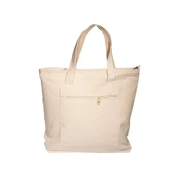 Zippered Cotton Boat Tote Bag