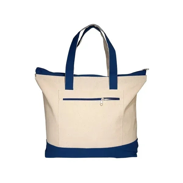 Zippered Cotton Boat Tote Bag