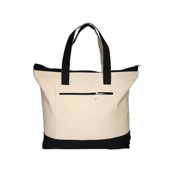 Zippered Cotton Boat Tote Bag