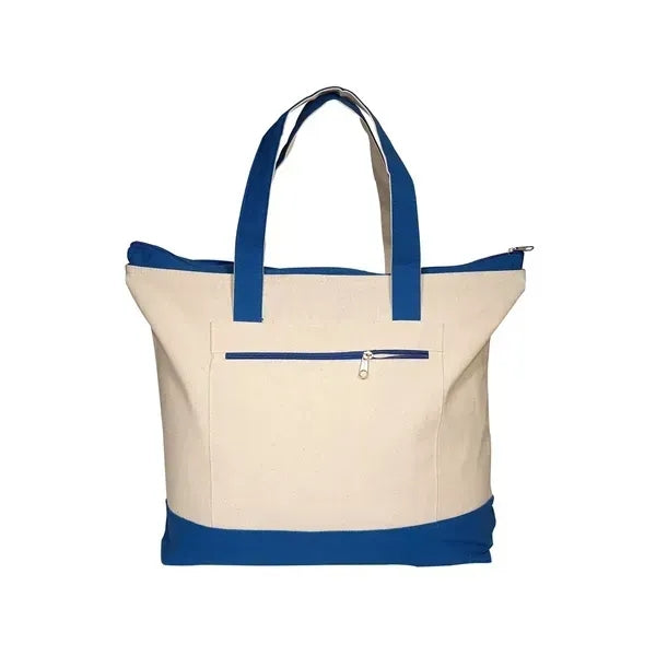 Zippered Cotton Boat Tote Bag