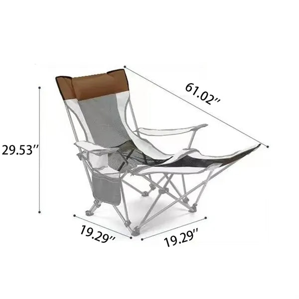 Oversized Camping Folding Chair X-Shaped Steel Frame Fixed