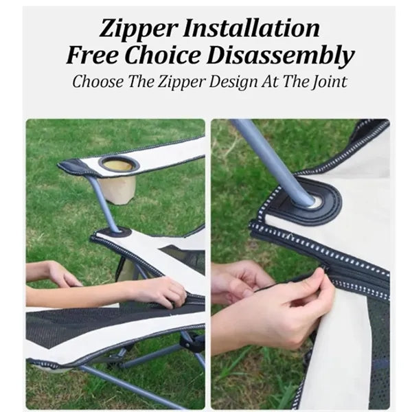 Oversized Camping Folding Chair X-Shaped Steel Frame Fixed