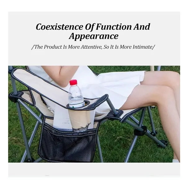 Oversized Camping Folding Chair X-Shaped Steel Frame Fixed
