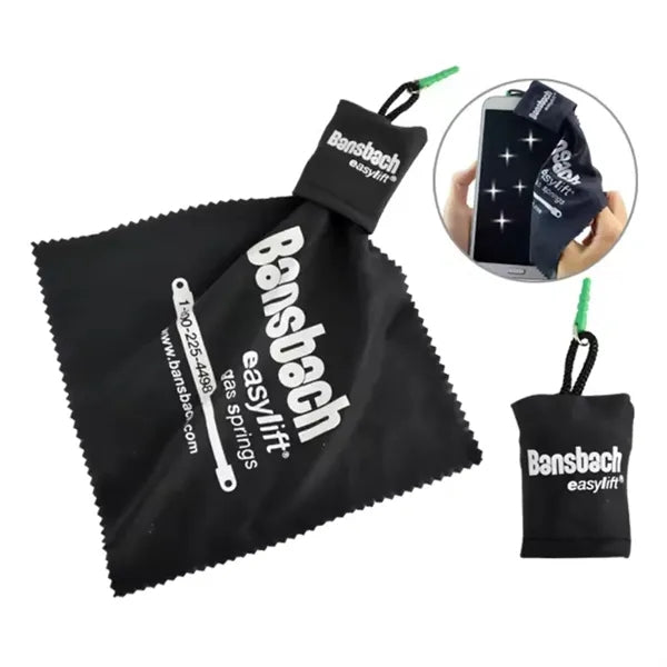 Microfiber Eyeglasses Cleaning Cloth in Pouch with Key Chain