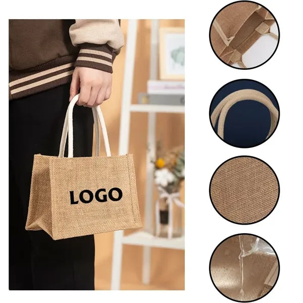 Mini Jute Gift Tote Bag