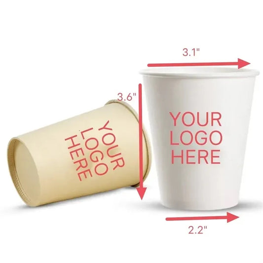 8 oz Eco Friendly Paper Cup White Digital