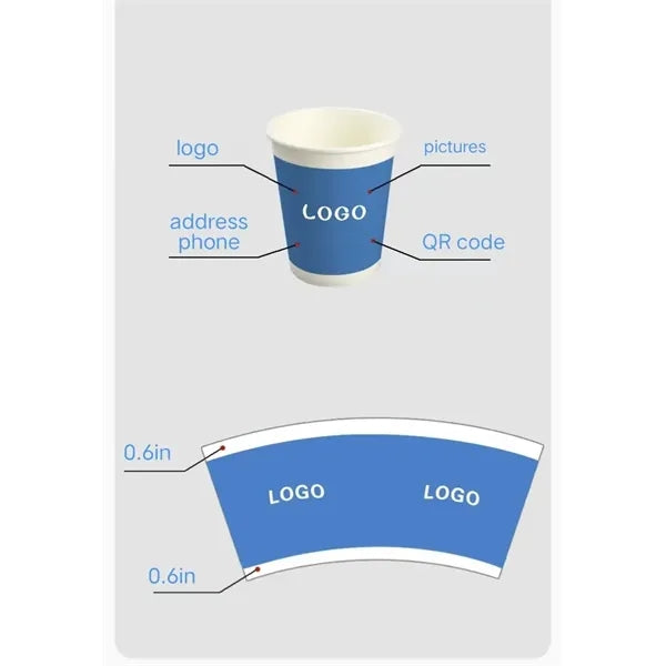 8 oz Eco Friendly Paper Cup White Digital