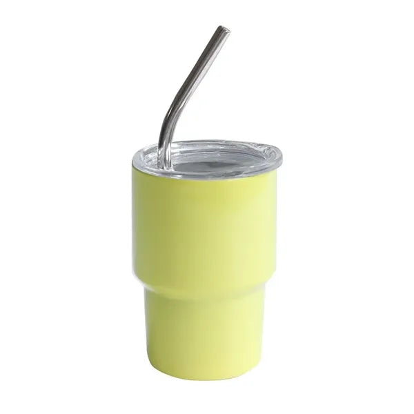 3 oz Mini Tumbler Shot Glass with Straw and Lid