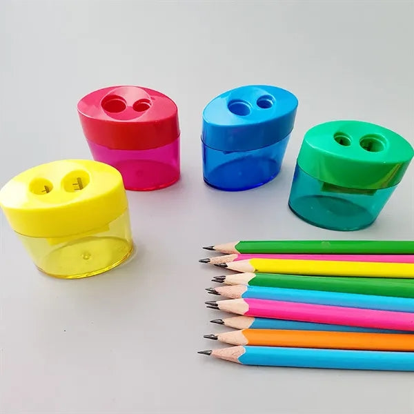 Mini Dual-Hole Hand-Operated Pencil Sharpener