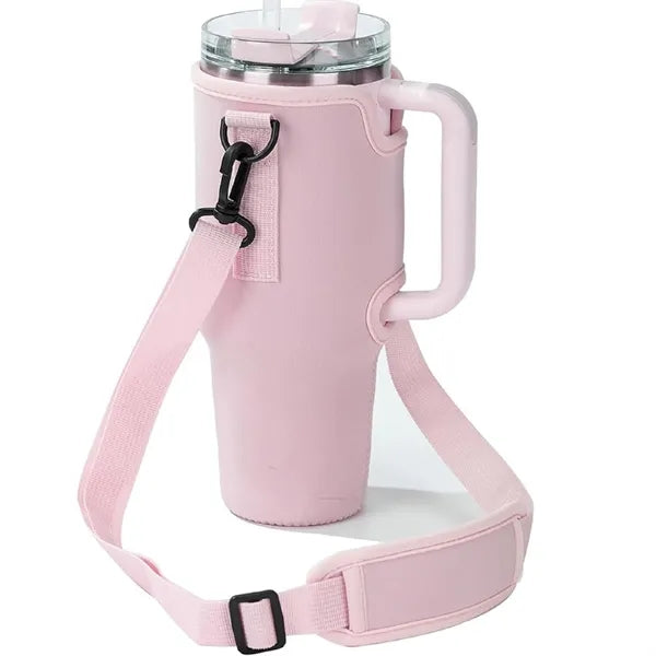 40 Oz. Adjustable Shoulder Strap Tumbler Sleeve Carrier Bag