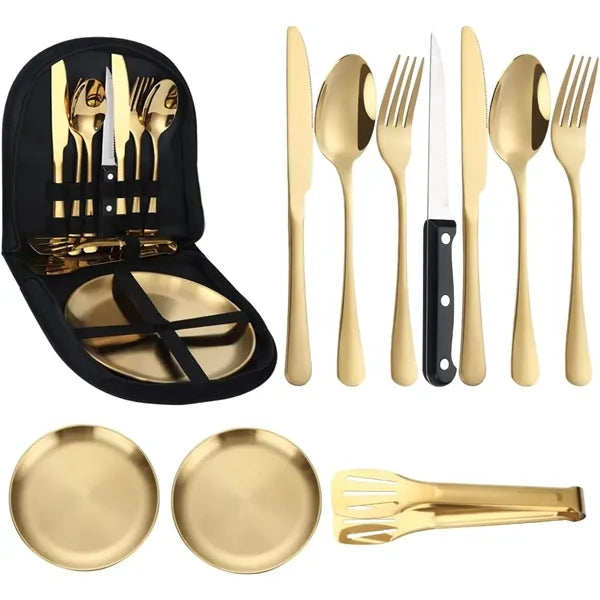 10pcs Outdoor Camping Picnic Mess Kits Tableware Set