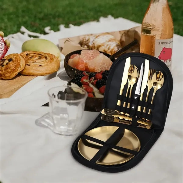 10pcs Outdoor Camping Picnic Mess Kits Tableware Set