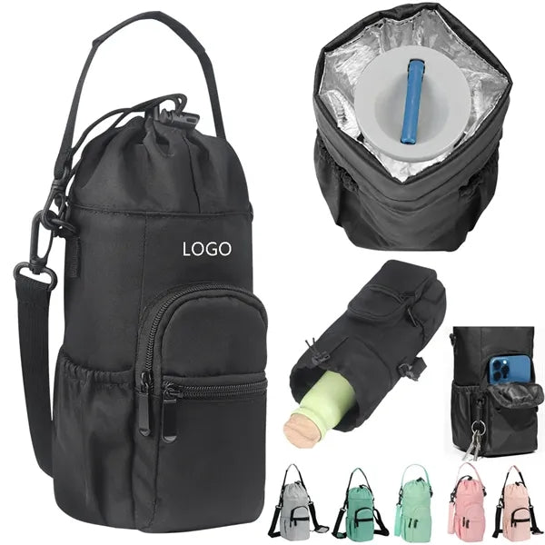 40 Oz Water Bottle Sling Insulated Bag With Phone Pocket