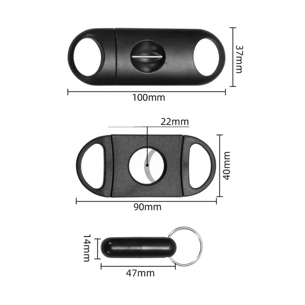 3-Piece Portable Guillotine Cigar Cutter Set