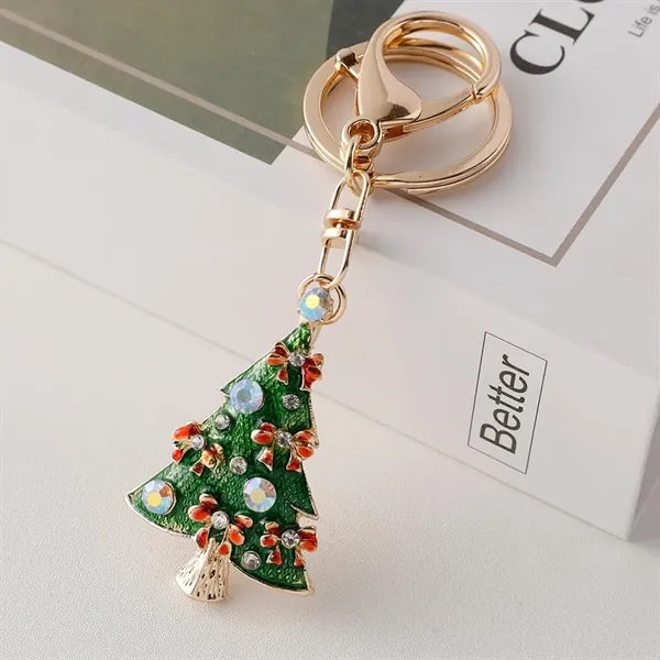 Keychain Crystal Santa