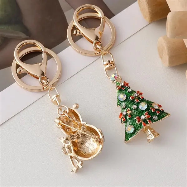 Keychain Crystal Santa