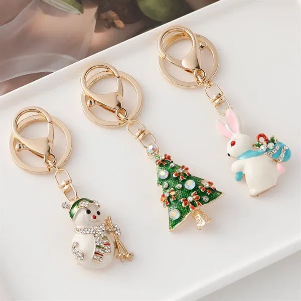 Keychain Crystal Santa