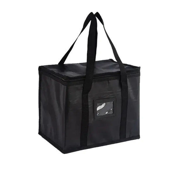 13'' Delivery Insulated Bag With Zippered Top & Clear Window