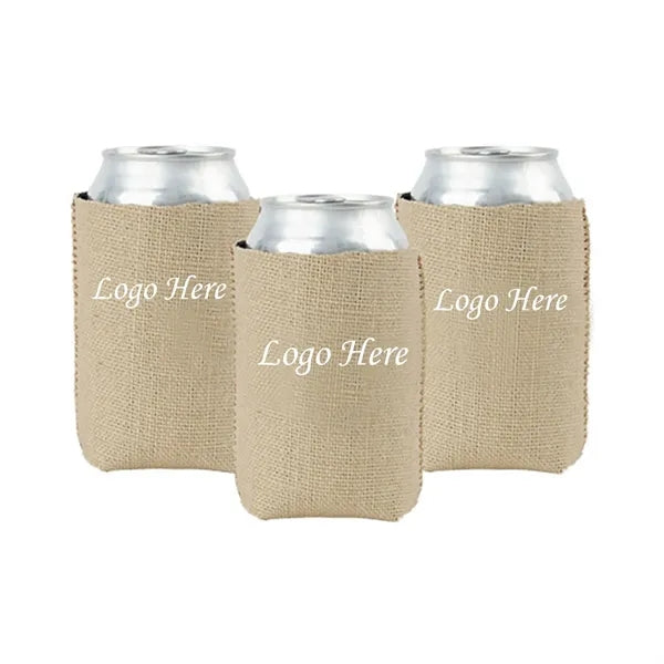 Burlap with Neoprene Can Cooler