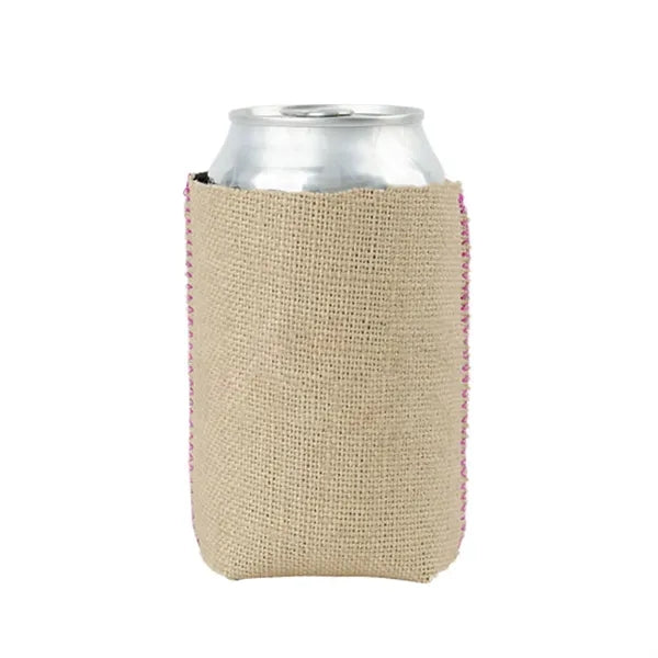 Burlap with Neoprene Can Cooler