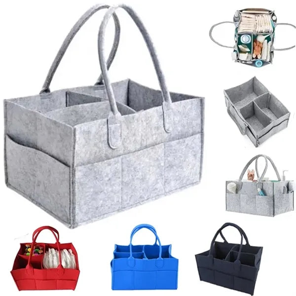 Baby Diaper Organizer Bag Caddy Storage Felt Tote