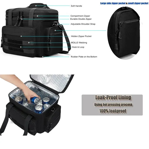Large Expandable Tactical Picnic Lunch Bag Insulated Cooler