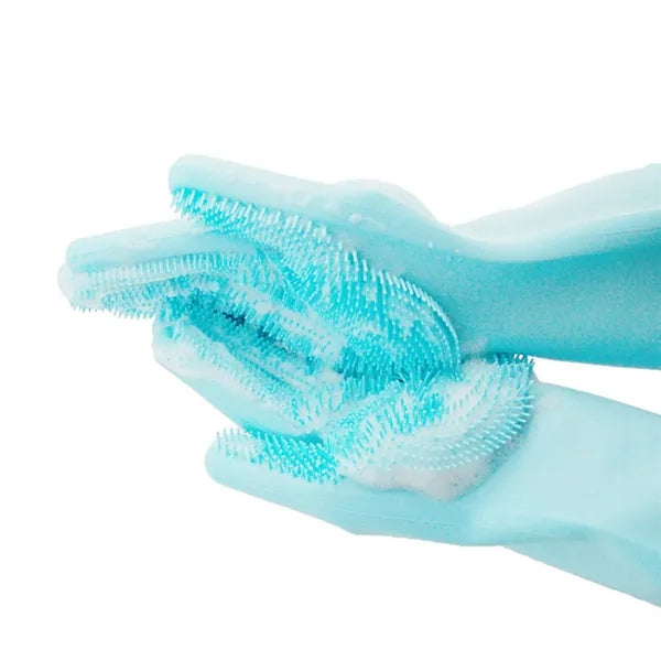 Pet Bath Scrubber Silicone Cleaning Gloves .