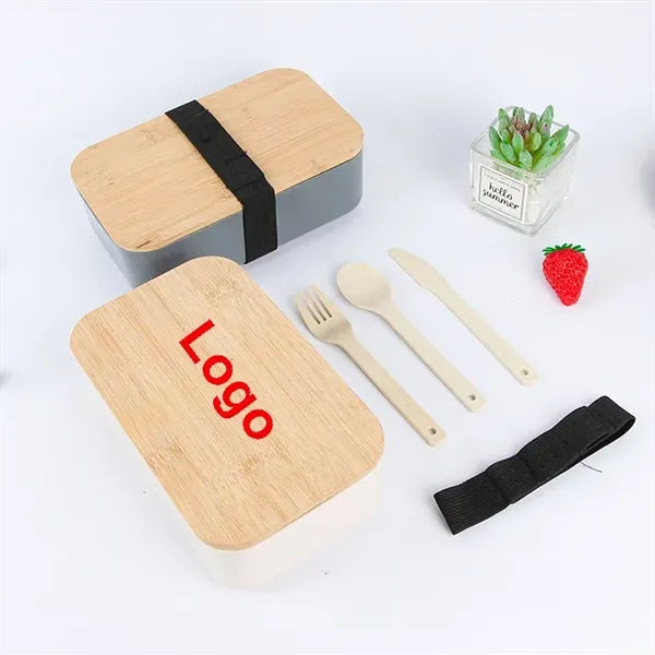 Wheat Straw Bento Lunch Box With Tableware Set