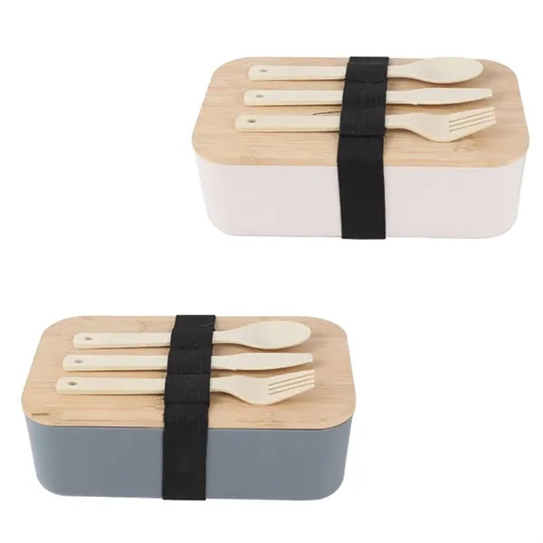 Wheat Straw Bento Lunch Box With Tableware Set