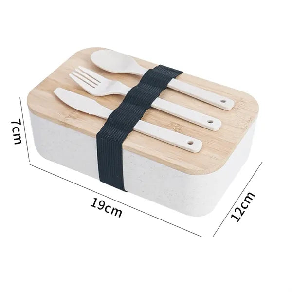 Wheat Straw Bento Lunch Box With Tableware Set