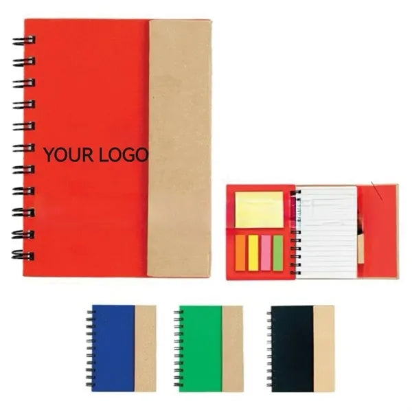 Eco-Recycled Journal w/Sticky Notes, Flags & Pen