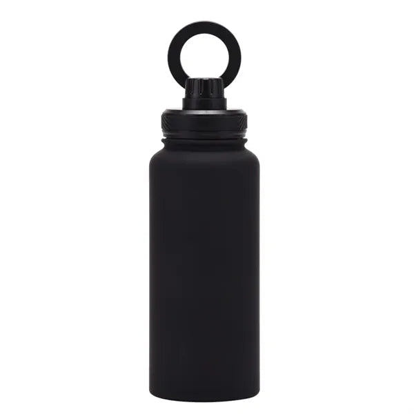 Gym water bottle with magnetic holder