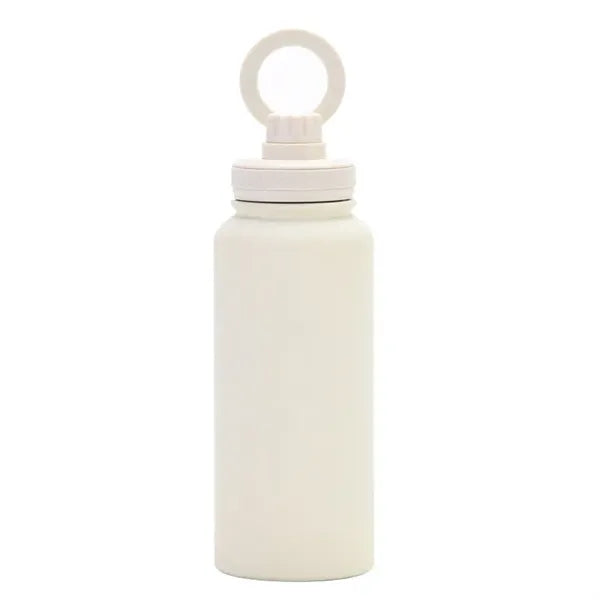 Gym water bottle with magnetic holder