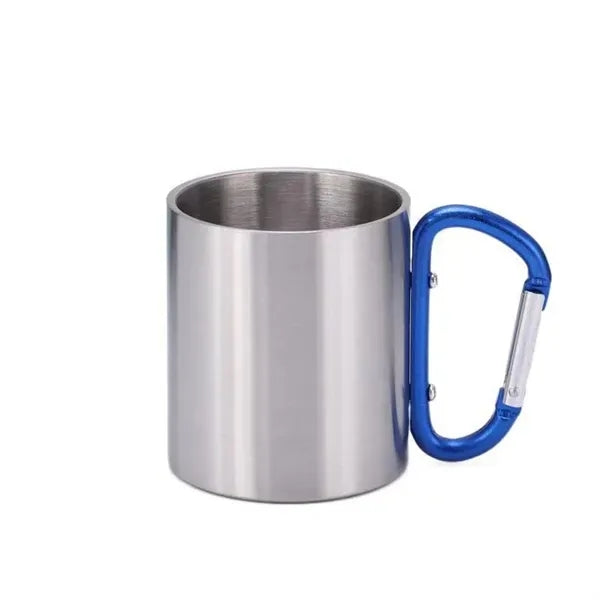 Stainless Steel Double Walled Mug with Carabiner Handle