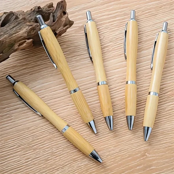 Bamboo Click Pen Ergonomic Grip Suitable For Adults