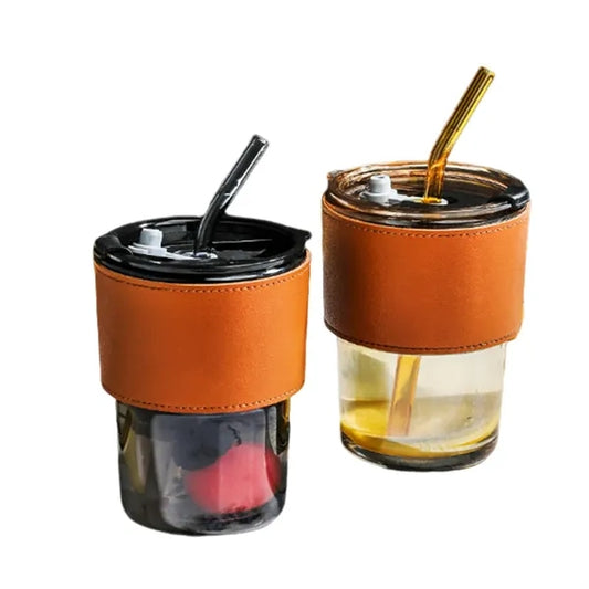 16 OZ Bamboo Shaped Glass Straw Cup